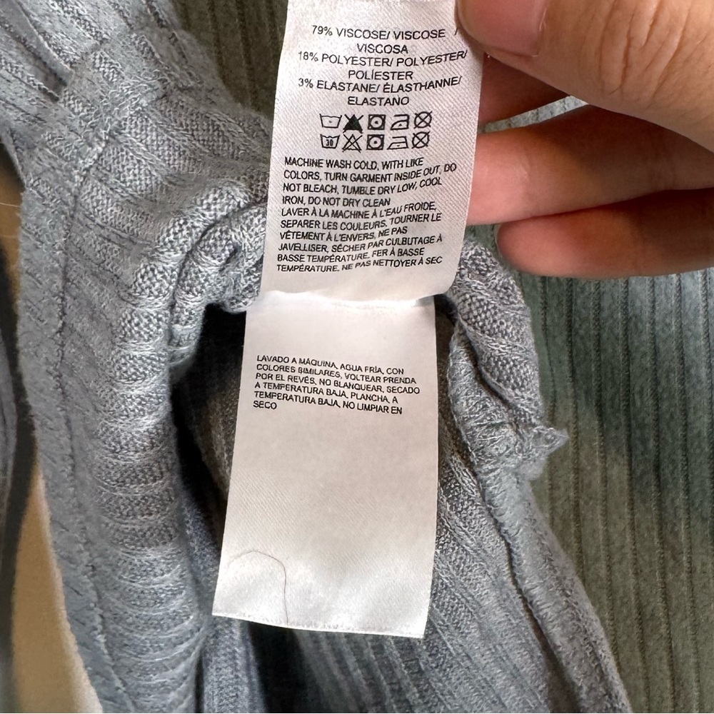 Lucky Brand Blue Waffle Knit Long Sleeve Henley Top Size Large - Picture 6 of 6